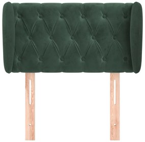 Κεφαλάρι με Πτερύγια Σκούρο Πράσινο 83x23x78/88 εκ. Βελούδινο - Πράσινο