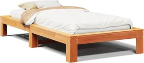 vidaXL Σκελετός Κρεβ. Χωρίς Στρώμα Καφέ Κεριού 75x190 εκ Μασίφ Πεύκο