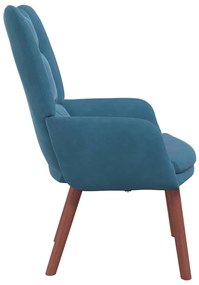 vidaXL Χαλαρωτική Πολυθρόνα Μπλε 63 x 67 x 94 εκ. Βελούδο