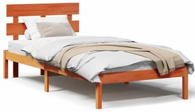 vidaXL Σκελετός Κρεβατιού Καφέ 100 x 200 cm Μασίφ ξύλο πεύκου