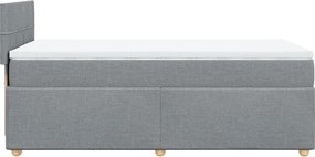 vidaXL Κρεβάτι Boxspring με Στρώμα Ανοιχτό Γκρι 80x200 εκ. Υφασμάτινο