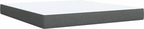 vidaXL Κρεβάτι Boxspring με Στρώμα Σκούρο Γκρι 180x200 εκ Υφασμάτιν