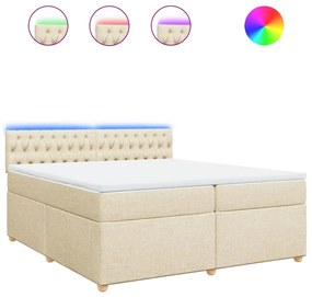 ΚΡΕΒΑΤΙ BOXSPRING ΜΕ ΣΤΡΩΜΑ ΚΡΕΜ 200X200 ΕΚ. ΥΦΑΣΜΑΤΙΝΟ 3289099