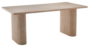 Τραπέζι Loozir  mdf σε λευκή όψη τραβερτίνας 180x90x75εκ - ΚΩΔ:101-000095