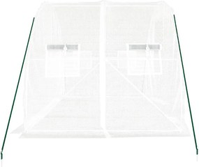 vidaXL Θερμοκήπιο με Ατσάλινο Πλαίσιο Λευκό 6 μ² 3 x 2 x 2 μ.