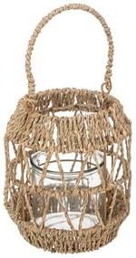 Διακοσμητικό Φανάρι Atmosphera με χερούλι και διαστάσεις 17x17x18cm - Καφέ