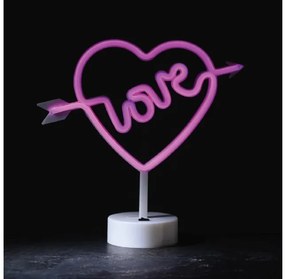 Επιτραπέζιο Φωτιστικό LOVE NEON IP20 LED Μπαταρία USB Ροζ F042007333 ACA F042007333 Ροζ