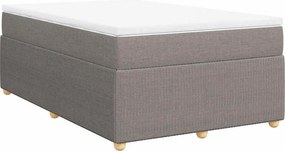 vidaXL Κρεβάτι Boxspring με Στρώμα Taupe 120x190 εκ. Υφασμάτινο