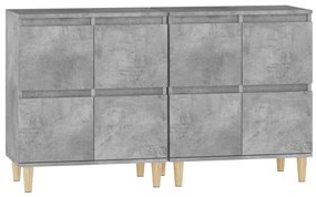 vidaXL Ντουλάπια 2 τεμ. Γκρι Σκυροδέματος 60x35x70 εκ. Επεξεργ. Ξύλο