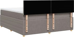 vidaXL Κρεβάτι Boxspring με Στρώμα Taupe 200x200 εκ. Υφασμάτινο
