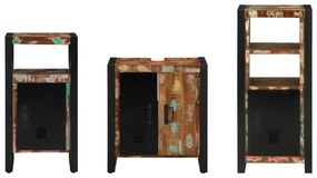 vidaXL Σετ Επίπλων Μπάνιου 3 pcs Πολύχρωμο Στερεό ανακτημένο ξύλο