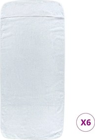 vidaXL Πετσέτες Θαλάσσης 6 τεμ. Λευκές 60 x 135 εκ. Ύφασμα 400 GSM