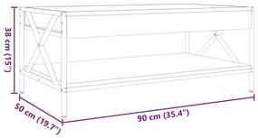 Τραπεζάκι Σαλονιού Άπειρο Φως LED Καφέ Δρυς 90x50x38 εκ. - Καφέ