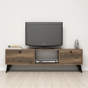 Έπιπλο Τηλεόρασης Καρυδί / Μαύρο PERAL 138x29.5x42.6