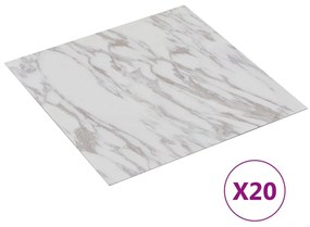 vidaXL Δάπεδο Αυτοκόλλητο Λευκό με Όψη Μάρμαρου 20 τεμ 1,86 μ² από PVC