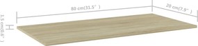 vidaXL Ράφια Βιβλιοθήκης 4 τεμ. Sonoma Δρυς 80x20x1,5 εκ. Μοριοσανίδα