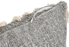 Μαξιλάρι Home ESPRIT Λευκό Γκρι Φούντες Boho 45 x 15 x 45 cm