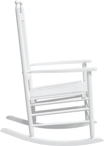 vidaXL Πολυθρόνες Κουνιστές Καμπυλωτά Καθίσματα 2Τεμ. Λευκό Μασίφ Ξύλο