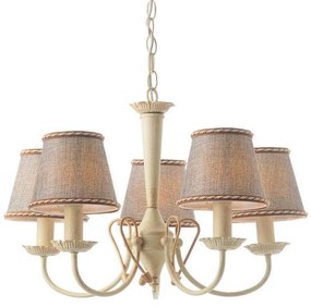 Φωτιστικό Οροφής Κρεμαστό DL8315 5XE14 Φ54cm Avignon White Patine - Grey Aca Decor Metal, Fabric