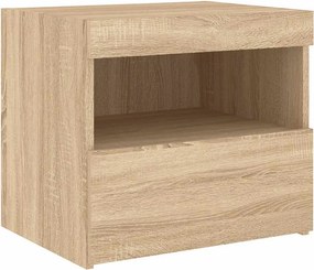vidaXL Κομοδίνα με Φώτα LED 2 τεμ. Sonoma Δρυς 50x40x45 εκ.