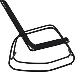 vidaXL Ξαπλώστρα Κουνιστή Μαύρη από Ατσάλι και Textilene