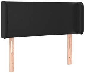 vidaXL Κεφαλάρι Κρεβατιού LED Μαύρο 93x16x78/88 εκ. Συνθετ. Δέρμα