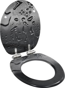 vidaXL Καλύμματα Λεκάνης Soft Close 2 τεμ. Σχέδιο Σταγόνες από MDF