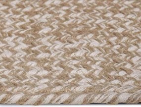 vidaXL Χαλί Περιοχής Φυσικό και Λευκό 240 x 340 εκ. Γιούτα