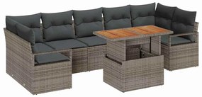 vidaXL Σετ Καναπέ Κήπου με μαξιλάρι 8 pcs Γκρι, Καφέ 100 x 55 x 73 εκ