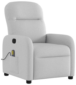 vidaXL καρέκλα ανάκλισης μασάζ Cloud Grey Fabric