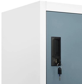 vidaXL Φοριαμός Ανοιχτό Γκρι &amp; Σκούρο Γκρι 90 x 40 x 180 εκ. Ατσάλινος