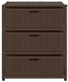 vidaXL Ντουλάπι Αποθήκευσης Κήπου Καφέ 55x59x69 εκ. Συνθετικό Ρατάν
