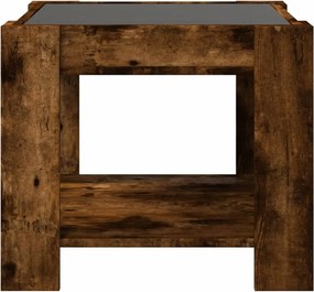vidaXL Τραπεζάκι Σαλονιού με LED Δρυς 53x53x45 εκ. Επεξεργασμένο Ξύλο