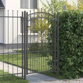 vidaXL Πύλη Φράχτη με Στρογγυλή Κορυφή KAMPEN 103 x 175 cm Ατσάλι Γκρι