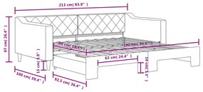 Καναπές Κρεβάτι Συρόμενος Σκούρο Γκρι 90 x 190 εκ. Ύφασμα 3197437