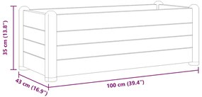 vidaXL Ζαρντινιέρα Υπερυψωμένη Μόκα 100 x 43 x 35 εκ. Πολυπροπυλένιο