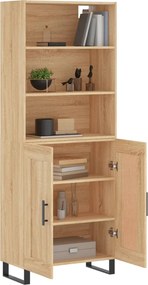 vidaXL Ντουλάπι Sonoma δρυς 69,5 x 34 x 180 εκ. από Επεξεργασμένο Ξύλο