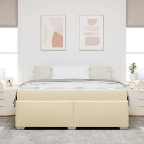 vidaXL Σκελετός Κρεβατιού με στρώμα Κρεμ 180 x 200 cm ύφασμα