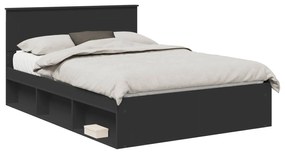 vidaXL Σκελετός Κρεβατιού Μαύρο 160 x 200 cm Επεξεργασμένο ξύλο