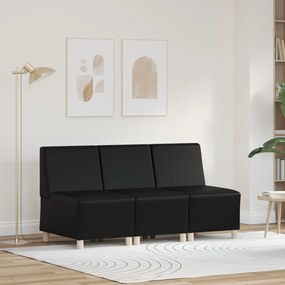 vidaXL Καναπέδες 3 pcs Μαύρο 55 x 74 x 82 εκ. Τεχνητό δέρμα