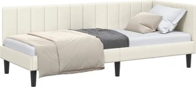vidaXL Κρεβάτι Γωνίας Κρεμ 80 x 200 cm Βελούδο