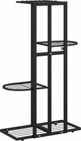 vidaXL Ανθοστήλη 4 Επιπέδων Μαύρη 43 x 22 x 76 εκ. Μεταλλική