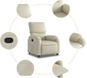 vidaXL Πολυθρόνα Ανακλινόμενη Κρεμ από Συνθετικό Δέρμα