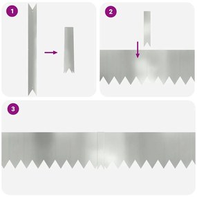 vidaXL Περίγραμμα γκαζόν 10 pcs Ασημί 100 x 0.05 x 20 εκ