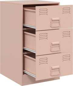 vidaXL Κομοδίνα 2 τεμ. Ροζ 34,5x39x62 εκ. από Χάλυβα