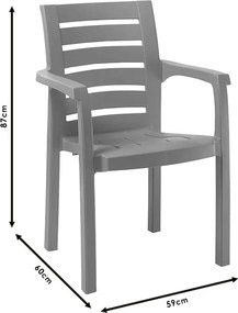 Πολυθρόνα Fiery pakoworld PP σε καφέ απόχρωση