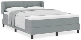 vidaXL Κρεβάτι box spring με στρώμα Ανοιχτό γκρι 140 x 190 cm ύφασμα