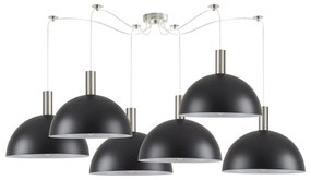 Φωτιστικό Οροφής  SE21-NM-4-NM6-MS40 ADEPT TUBE Nickel Matt Pendant Black Metal Shade+ - 51W - 100W - 77-8407