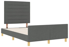 vidaXL Κρεβάτι Σκελετός Σκούρο Γκρι 120x200 εκ. Υφασμάτινο