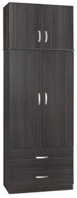 Ντουλάπα δίφυλλη και πατάρι Zelia pakoworld wenge 79x42x180εκ.